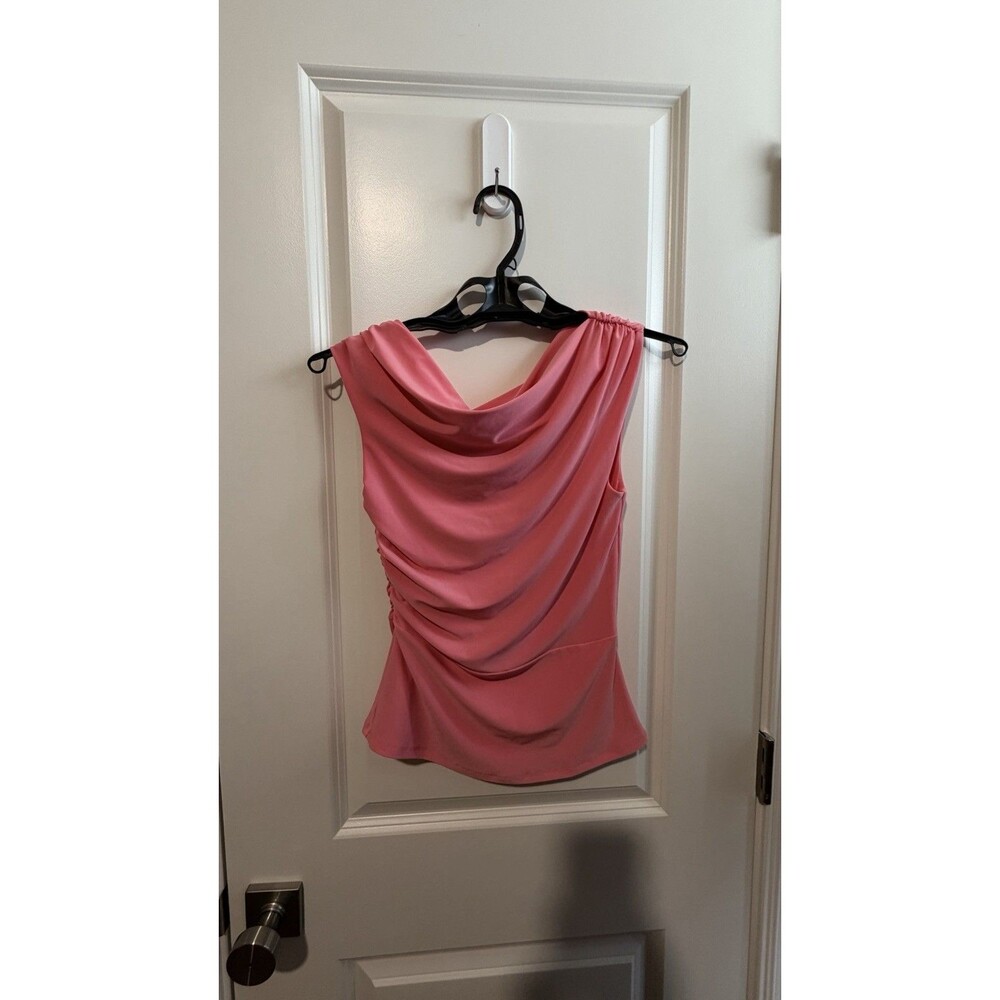 Aritzia Babaton Gallery Top Womens S Pink Draped Off Shoulder Ruched NWT